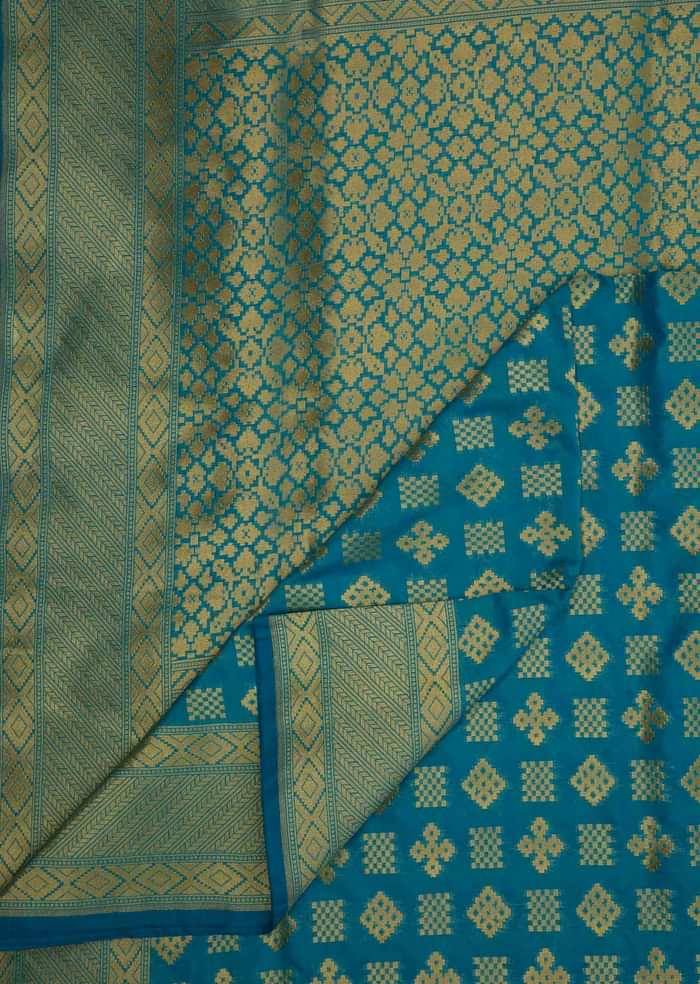 Light Blue chanderi silk saree weaved saree only on Kalki