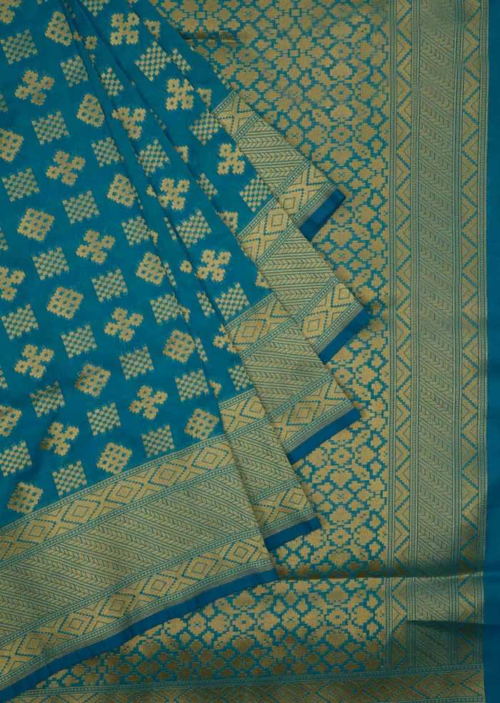 Light Blue chanderi silk saree weaved saree only on Kalki
