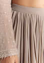 Light Brown Kurta Set With Sequins Palazzo And Dupatta