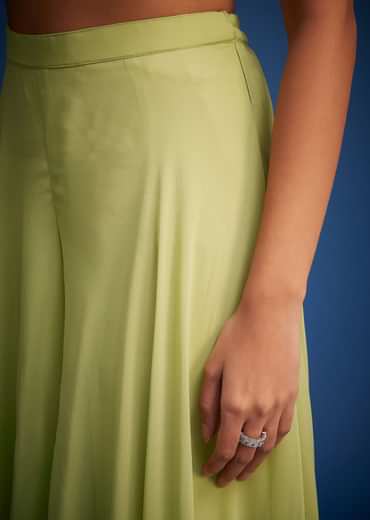 Light Green Georgette Embroidered Cape Palazzo Set