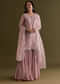 Light Lavender Tissue Kurta Sharara Set With Sequins And Cutdana Work