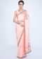 Light pink dupion silk saree with multi color embroiered butti only on Kalki