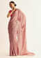Light Pink Printed Tissue Saree With Scallop Embroidered Border