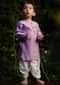 Kalki Boys Light Purple Kurta In Hand Woven Cotton Silk With Contrast Selvedge By Love The World Today