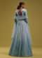 Light Blue Georgette Anarkali Set With Lucknowi Embroidery