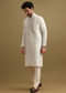 Light Blue Silk Kurta Set With Resham Work For Men