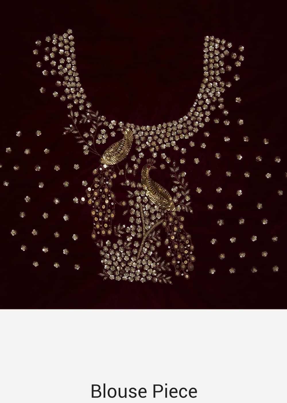 Light brown saree in cotton silk embellished in heavy sequin bird motif work only on Kalki