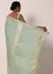 Light Green Dola Silk Bandhani Saree With Unstitched Blouse Piece