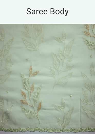 Light Green Georgette Saree With Cutdana And Bead Embroidery