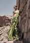 Light Green Pre Stitched Layered Frill Saree With Blouse