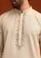 Light Natural Floral Resham Embroidered Kurta And Pant Set
