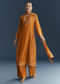 Light Orange Silk Bandhani Palazzo Suit With Embroidery