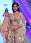 Light Pink Lehenga Choli With Multi Colored 3D Embroidered Kalis In Floral And Scallop Motifs