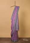 Wine South Resham Silk Saree With Woven Work And Unstitched Blouse Fabric