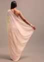 Light Yellow Ombre Chikankari Saree With Unstitched Blouse