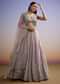 Lilac Chinon Lehenga Set With Beaded And Cut Dana Work