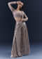 Lilac  Imported Sequins Crop Top And Palazzo Pants With Attached Dupatta
