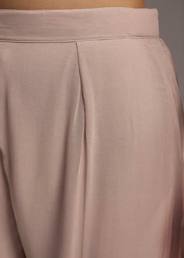 Lilac Purple Georgette Kurta Set With Beads Work Lilac Purple Georgette Kurta Set With Beads Work