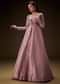 Dusty Lilac Embroidered Long Jacket With Ruched Lehenga