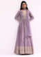 Lilac Embroidered Tissue Anarkali Set