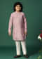 Lilac Kurta Pant With Resham Work For Boys