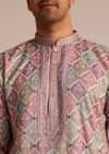 Lilac Embroidered Silk Kurta Set