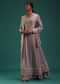 Lilac Purple Embellished Anarkali Set In Georgette