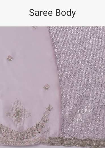Lavender Purple Sequins Saree With An Embellished Border