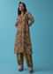 Lime Green Floral Printed Co-ord Palazzo-Kurta Set In Mul Cotton With Sequins Embroidery - RE By Kalki