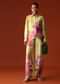 Lime Green Floral Sequins Work Cotton Co Ord Set