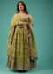 Lime Green Lehenga Choli Set In Organza With Print & Embroidery