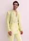 Lime Lapel Tuxedo With Butti Work Kurta And Pants