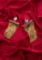 Long drop sleek gold chain tassel earring only on Kalki