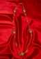 Long golden necklace with honey crystal beads and silver stone only on Kalki