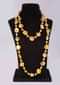 Long Tribal Style Necklace Adorn With White Pearls And Honey Gold Mother Of Pearls Online - Kalki Fashion
