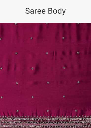 Luxe Wine Saree With Stone Embellishments Luxe Wine Saree With Stone Embellishments