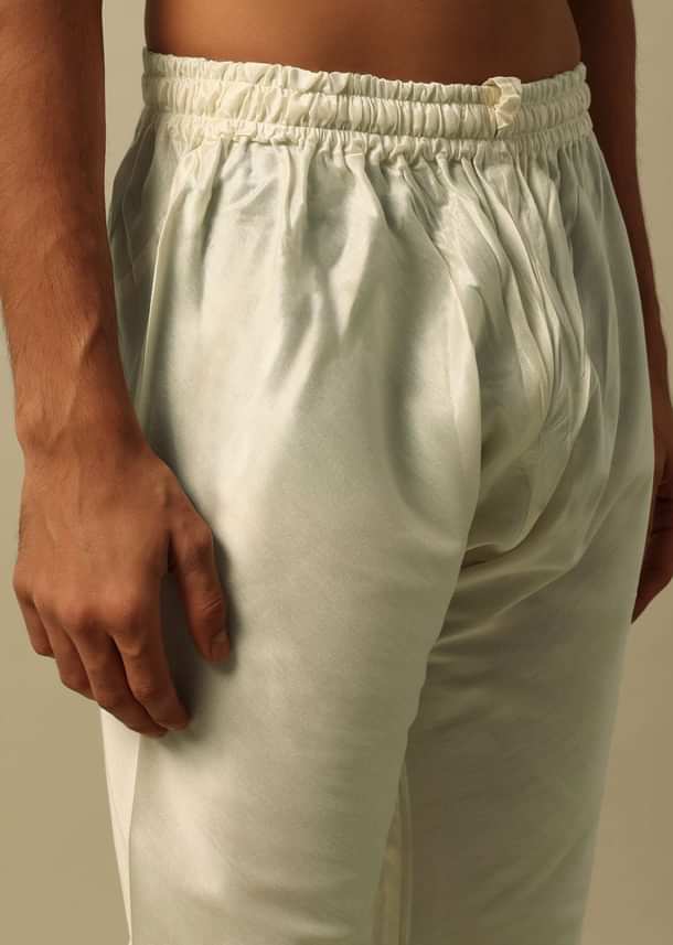 Luxurious White Raw Silk Sherwani