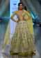 Citrus Green Organza Lehenga with a Crop Top With Resham Embroidery
