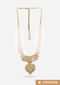 Gold Plated Necklace With Kundan Adorned Pendant And Pearl Strings By Prerto