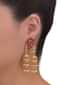 Magenta Crystal Studded Floral Earrings With Six Nano Jhumkas Online - Kalki Fashion