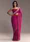 Magenta Organza Saree With Cut Dana And Sequin Embroidery