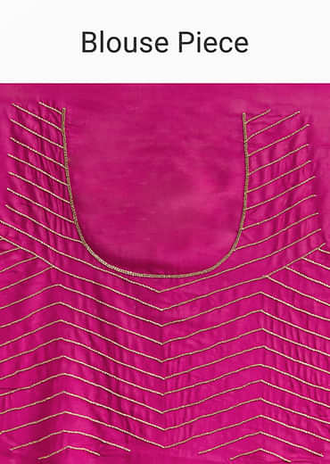 Magenta Organza Saree With Cut Dana And Sequin Embroidery