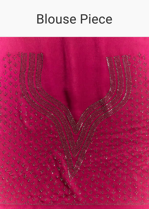 Magenta Pink Satin Bridesmaid Lehenga With Stone Work