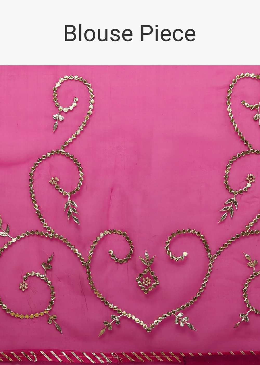 Magenta Dual Toned Saree In Organza With Lehariya Print And Gotta Patti Embroidered Paisley Motifs On The Pallu