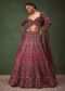 Magenta Embroidered Bridal Lehenga With Full Sleeves Blouse And Dupatta