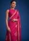 Magenta Pink Dola Silk Saree With Zari Work In Geometric Patterns