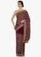 Magenta Saree in satin enhanced in zardosi embroidery only on Kalki