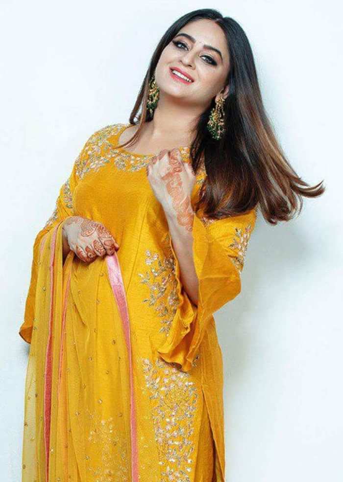 Mahi Vij In Kalki Mustard Yellow Sharara Suit With Floral Embroidery