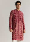 Maroon Modal Chanderi Sequin Embroidered Kurta Set
