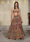 Maroon Velvet Bridal Lehenga With Zardosi And Patch Work